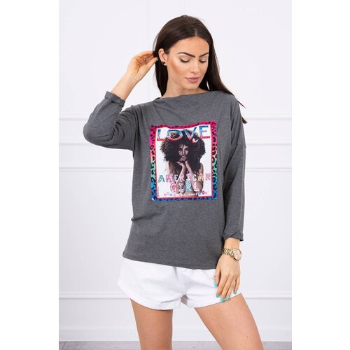 Kesi Blouse with American Girl graphite graphics S/M - L/XL Cijene