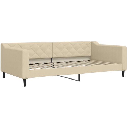  Dnevni krevet krem 100 x 200 cm od tkanine Slike