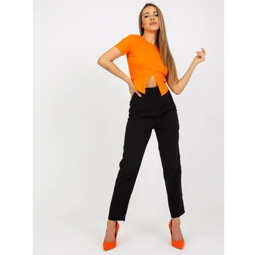 Fashion Hunters Black trousers in high-waisted fabric