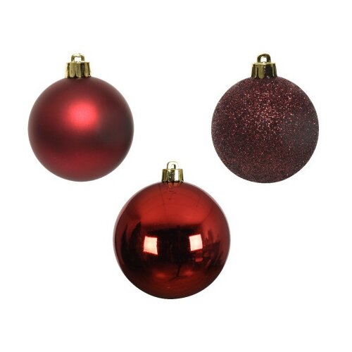  Novogodišnja dekoracija - hanging bauble set mix 10pcs 6cm 020173 - oxblood - kmg ( 044422 ) Cene