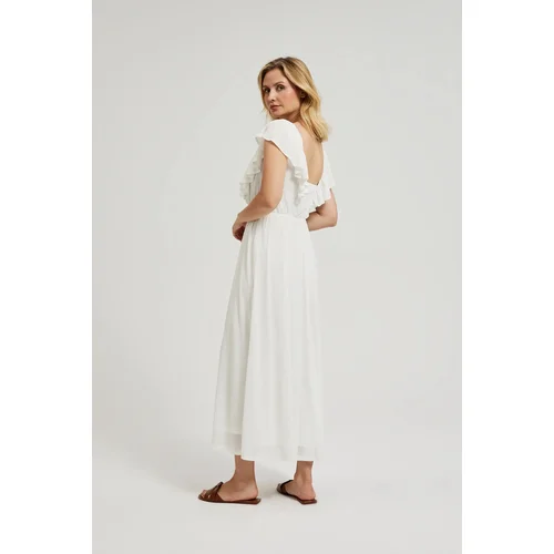 Moodo Women's maxi dress with back neckline - white