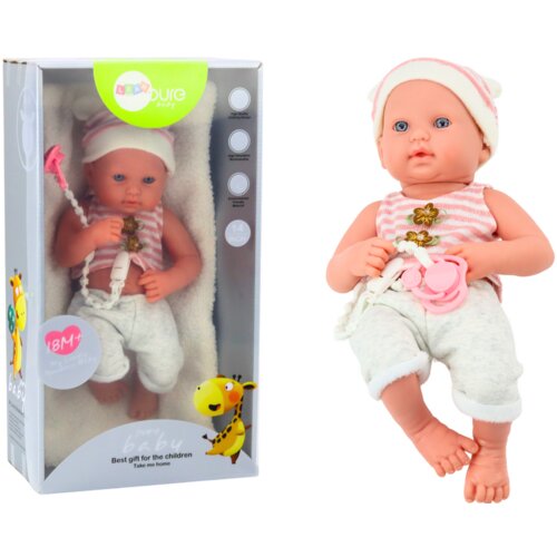  Lutka beba u bijeloj i ružičastoj odjeći, kapa, duda, varalica i dekica Cijene