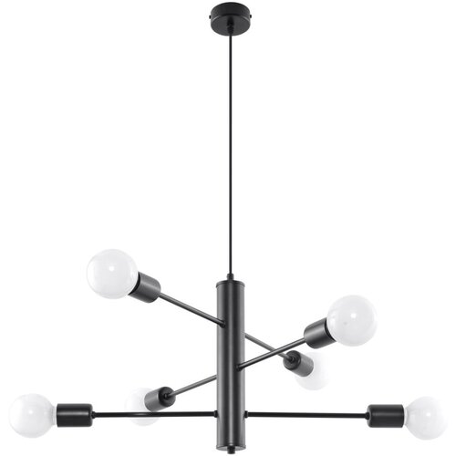 Nice Lamps Črna viseča svetilka Sollux Donato 6 Cene