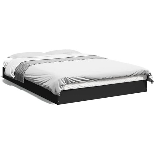 VidaXL Okvir kreveta crni 140 x 200 cm od konstruiranog drva Slike