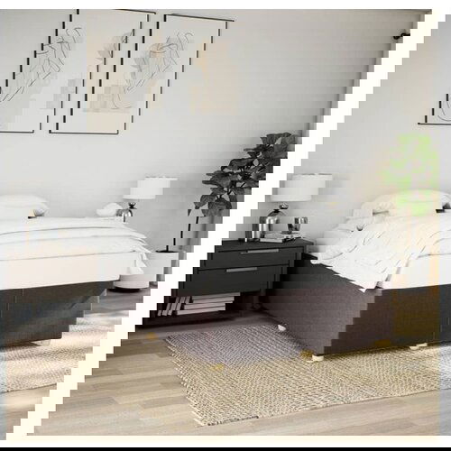 VidaXL Okvir za krevet bez madraca tamnosmeđi 140 x 190 cm od tkanine Slike