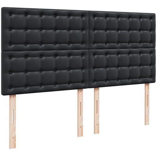  s oprugama i madracem crni 200x200 cm od umjetne kože Slike
