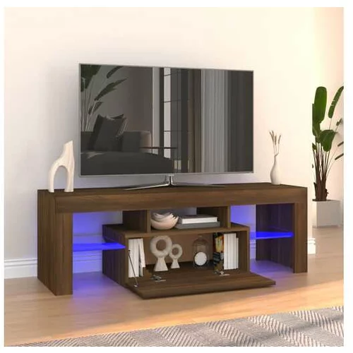 TV omarica z LED lučkami rjav hrast 120x35x40 cm