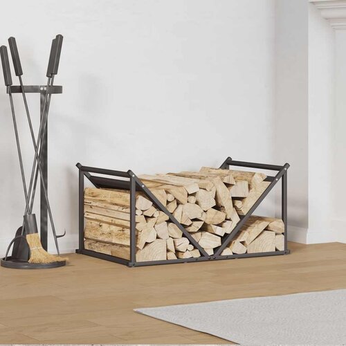 vidaXL Stalak za drva crni 70x43x34,5 cm hladno valjani čelik Cijene