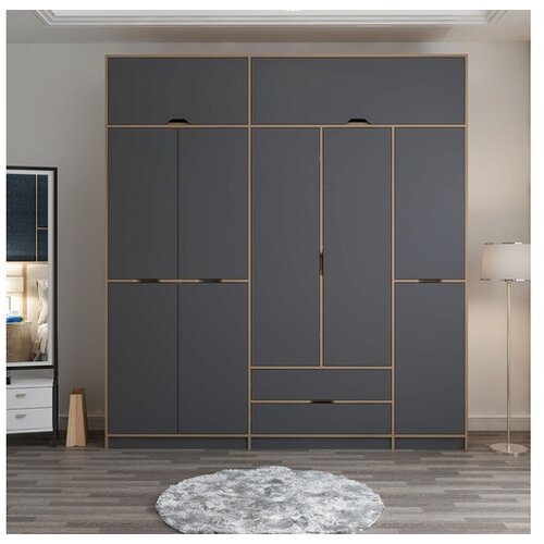 Hanah home Ormar Elina-8909, 232x253x52 cm, Antracit Slike