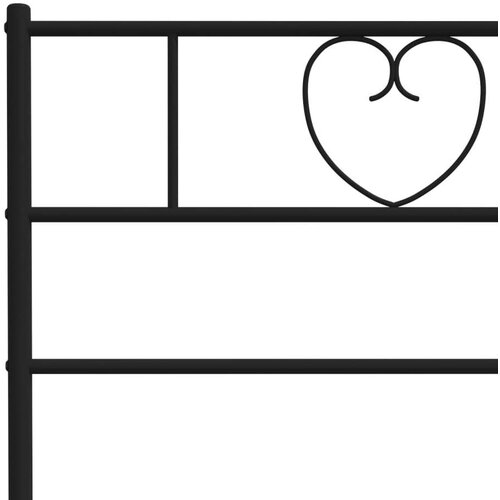 VidaXL Metalni okvir kreveta uzglavlje i podnožje crni 100x200 cm Slike