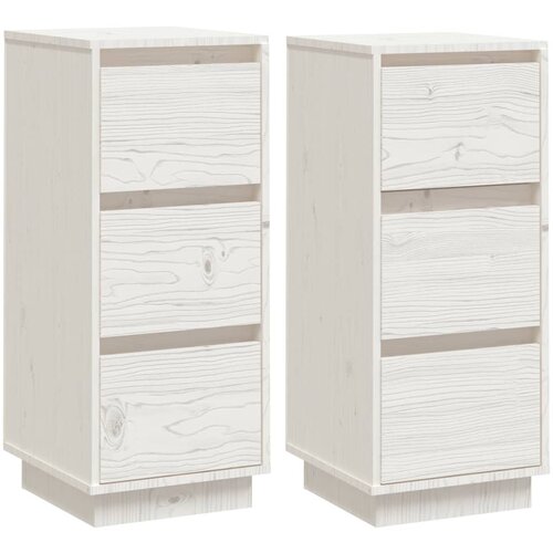 Maison Chic Komoda - Predalnik 2 kosa bela 32x34x75 cm trdna borovina, (21718685) Cene