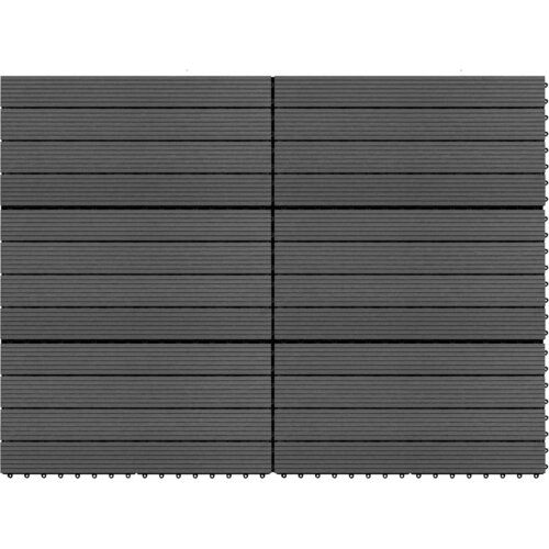  Pločice za decking 6 pcs Crna 60 x 30 cm Drvoplastična smjesa Slike