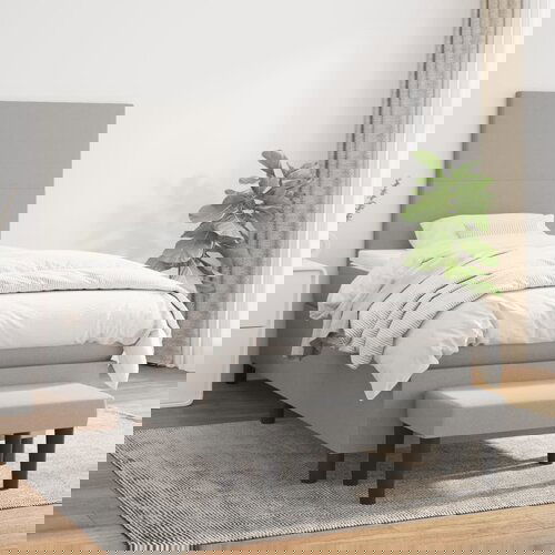 The Living Store Box spring postelja z vzmetnico svetlo siva 80x200 cm blago - Box Spring Postelja, (21438329) Slike