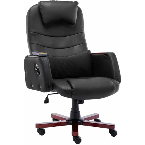  Masažna uredska stolica od umjetne kože crna