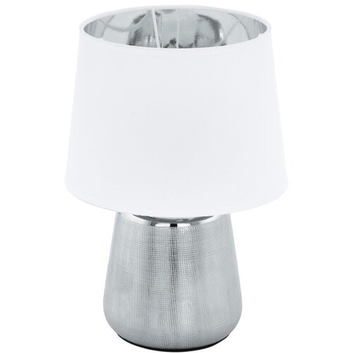 Eglo Manalba 1 stona lampa/1, e14, bela/srebrna/keramika/tkanina Slike
