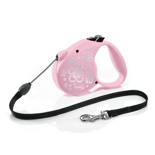 Flexi standard S cord pink Flower - povodac gajtan 5m Cene