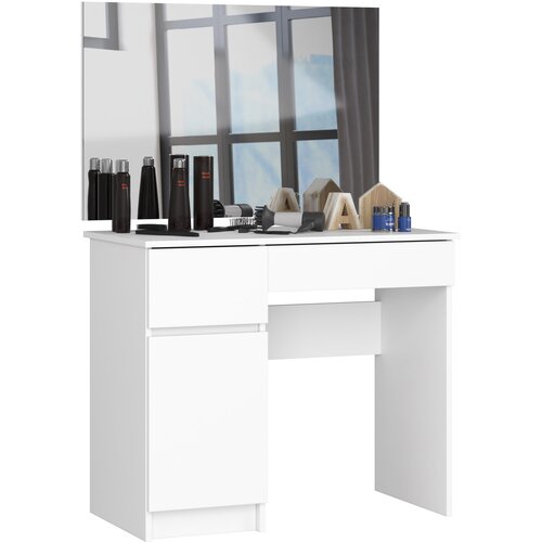 AKORD toaletna miza z ogledalom clp P-2/SL 900x600 levo belo, (21713521) Cene