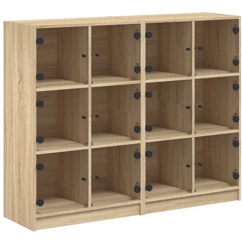VidaXL Knjižna omara z vrati sonoma hrast 136x37x109 cm inženirski les, (21048944) Slike