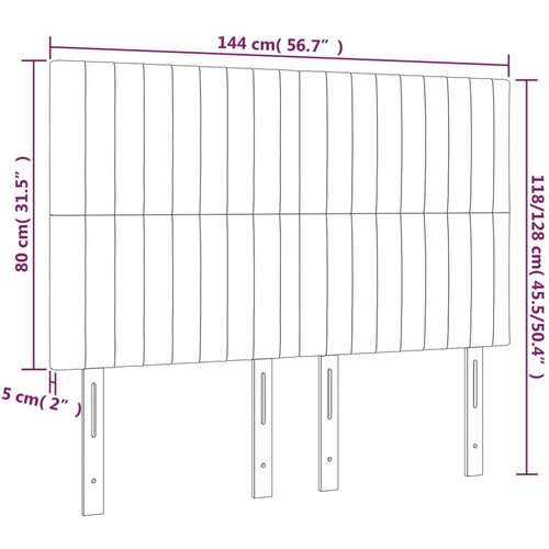 Uzglavlja 4 kom svjetlosivi 72 x 5 x 78/88 cm bar&amp;scaron;unasti Slike