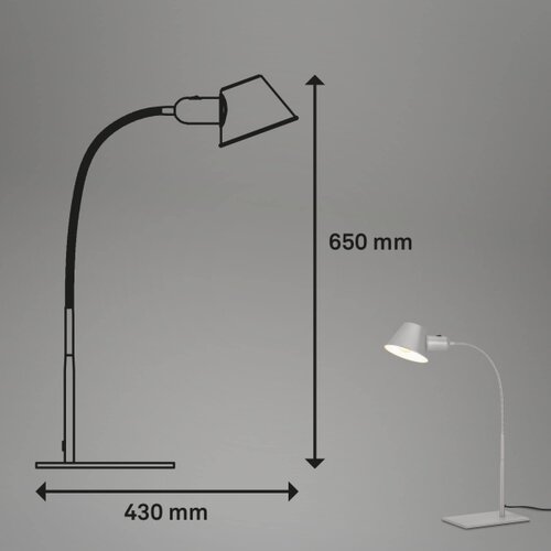BRILO Stona lampa 1xE27/10W/230V mat hrom Slike