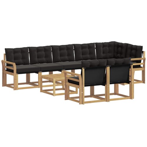 vidaXL Zunanja garnitura za sedenje z blazino 9 pcs Bela in črna, (5000271461) Cene