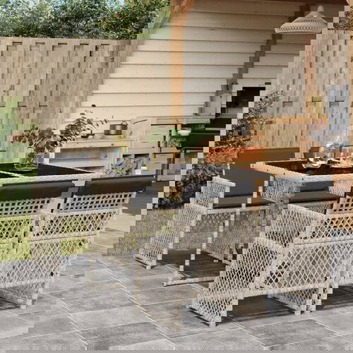 vidaXL 5-dijelni vrtni blagovaonski set od poliratana s jastucima sivi Cijene