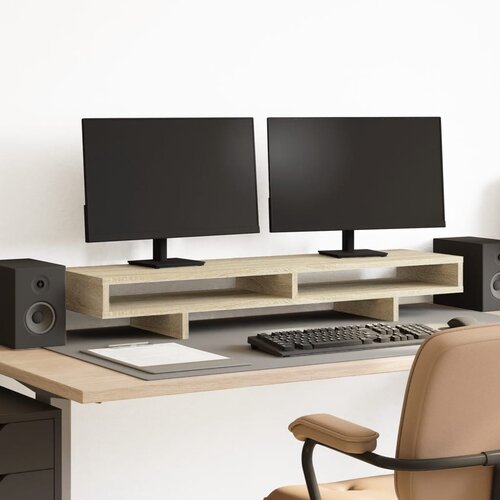  Stalak za monitor boja hrasta 100x27x15 cm konstruirano drvo Cijene
