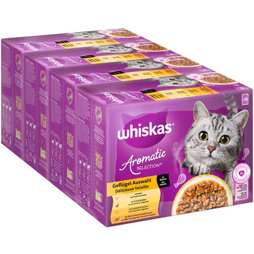  Ekonomično pakiranje Whiskas 1+ Aromatic Selection 96 x 85 g - Perad u umaku Cijene