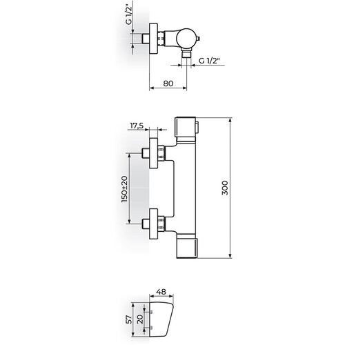 Rosan stolz thermo za tus kadu 1T37101 Slike