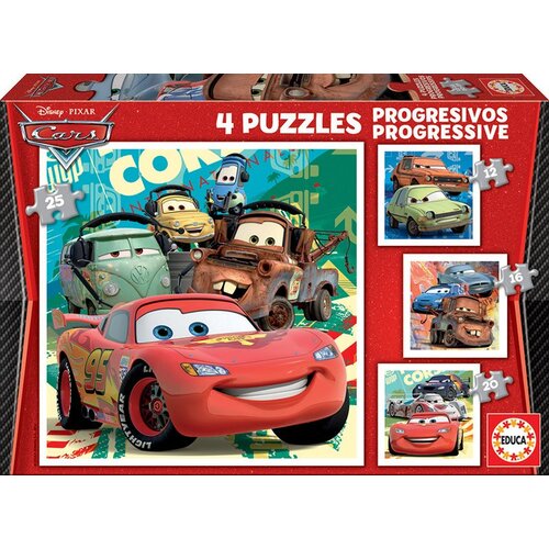 Educa Progresivne sestavljanke Cars - 12+16+20+25 kosov (EDU14942), (21403456) Cene