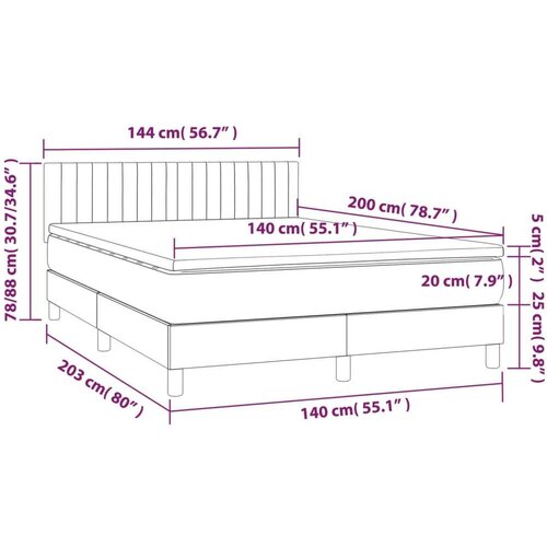vidaXL Box spring postelja z vzmetnico LED modra 140x200 cm Cene