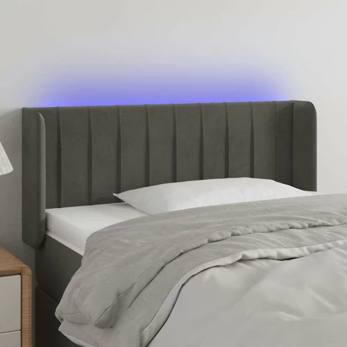  LED posteljno vzglavje temno sivo 103x16x78/88 cm žamet, (20737615)