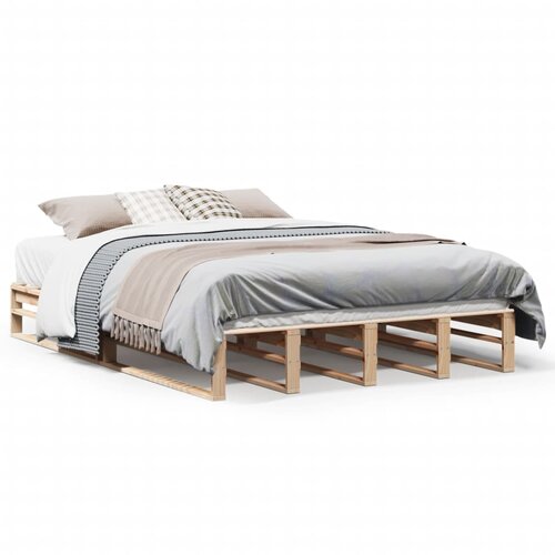 vidaXL Posteljni okvir 135x190 cm trdna borovina Cene