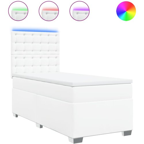 Maison Chic Box spring postelja - Vzmetna postelja z vzmetnico bel 100x200 cm umetno usnje SL18116, (21894589) Cene
