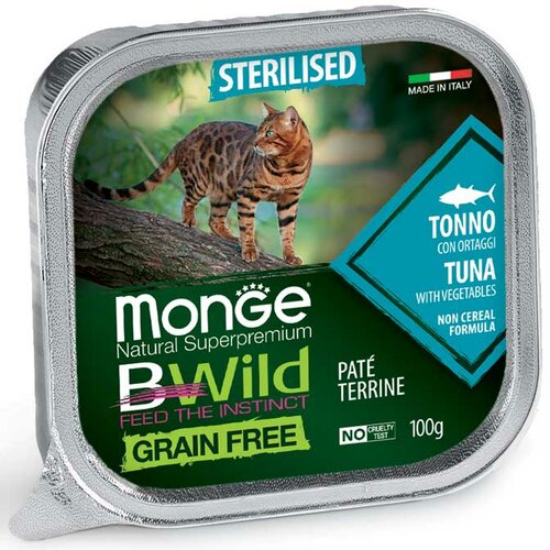 Monge pašteta za sterilisane mačke sa ukusom tune i povrća bwild grain gree 100g Cene