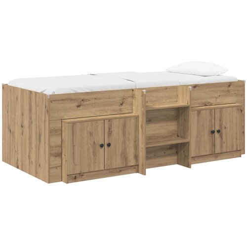 Loft krevet s ormarom 3 kom. Hrast artisan Konstruirano drvo Smeđa 75 x 190 cm Slike