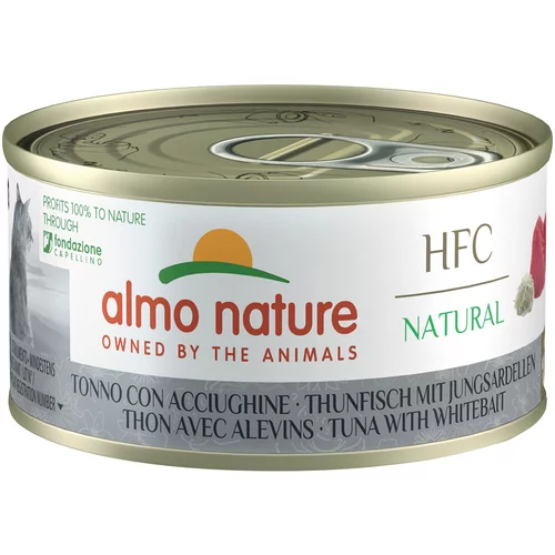 Almo Nature Ekonomično pakiranje HFC Natural 12 x 70 g - Tuna i mlade srdele
