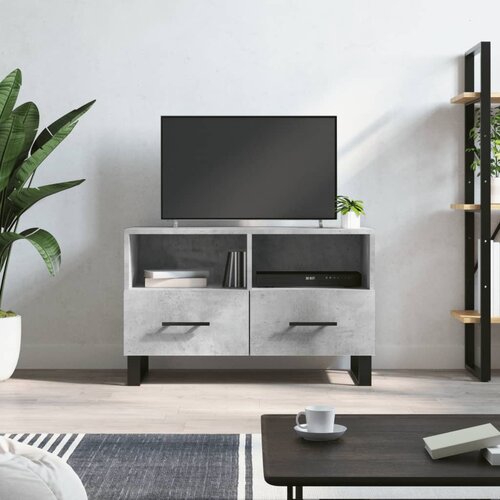 VidaXL TV omarica betonsko siva 80x36x50 cm inženirski les Slike