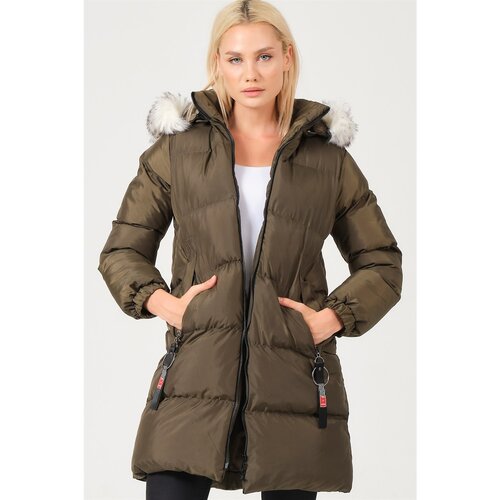 Dewberry Z6705 LADIES COAT-OUTDOOR KHAKI Cene