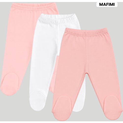 Mafimi Pamučne Pantalonice sa stopicom set od 3 - puder/ bela/ kajsija Cene
