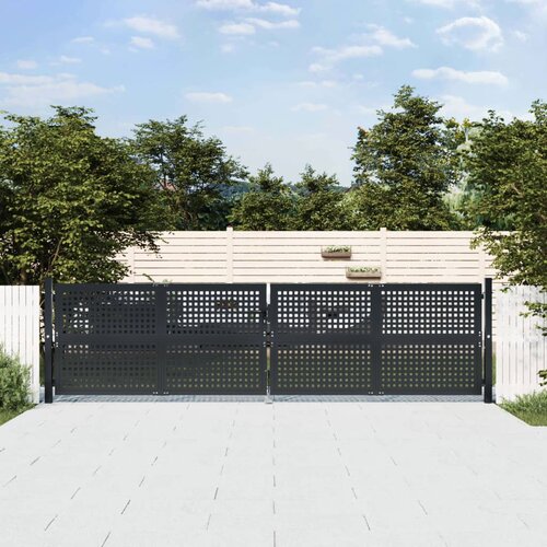 vidaXL Vrtna vrata antracitna 400x125 cm jeklo Cene
