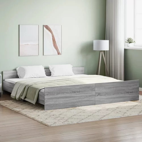 vidaXL Okvir kreveta s uzglavljem i podnožjem boja hrasta 180x200 cm
