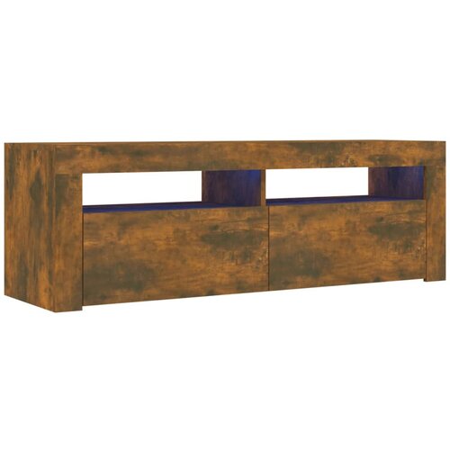 Maison Chic TV omarica - TV stojalo - Televizijska omarica z LED lučkami dimljeni hrast 120x35x40 cm, (21701625) Slike