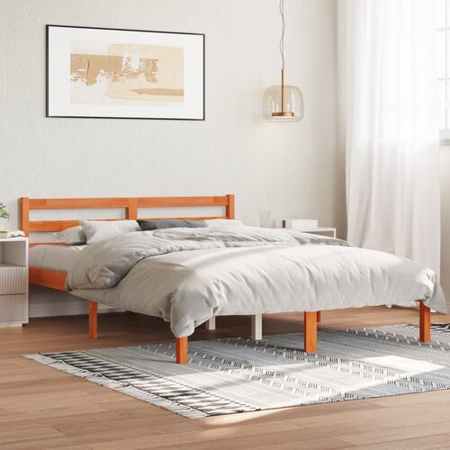 Furnova Posteljni okvir brez vzmetnice vo&amp;scaron;čeno rjav 120x190 cm borovina, (21935236) Slike