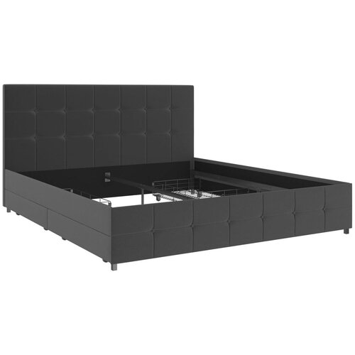 Støraa Tamno sivi tapecirani bračni krevet s prostorom za odlaganje 180x200 cm Rose – Cijene
