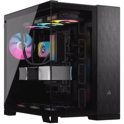 Corsair kućište 6500X mid-tower/dve komore/kaljeno staklo/bez napajanja/crna/obsidijan aluminijum Cene