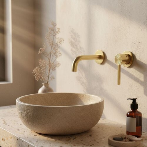 REA Bath Foster Brush Gold Skrita armatura za umivalnik Slike