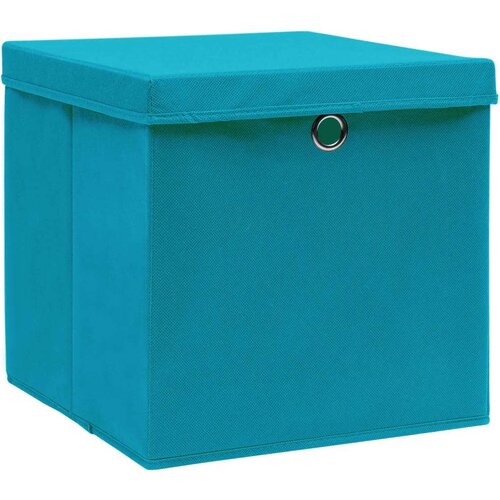 VidaXL Kutije za pohranu s poklopcima 4 kom 28x28x28 cm svjetloplave Slike