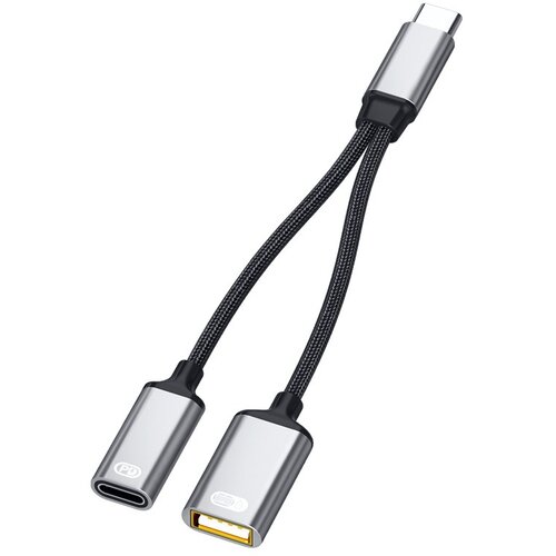 INF Vsestranski 2-v-1 adapter 27W: Type-C na USB in avdio za hitro polnjenje, (5000291535) Slike
