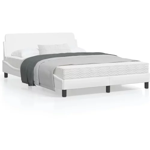 vidaXL Okvir za krevet s uzglavljem bijeli 140x200 cm od umjetne kože